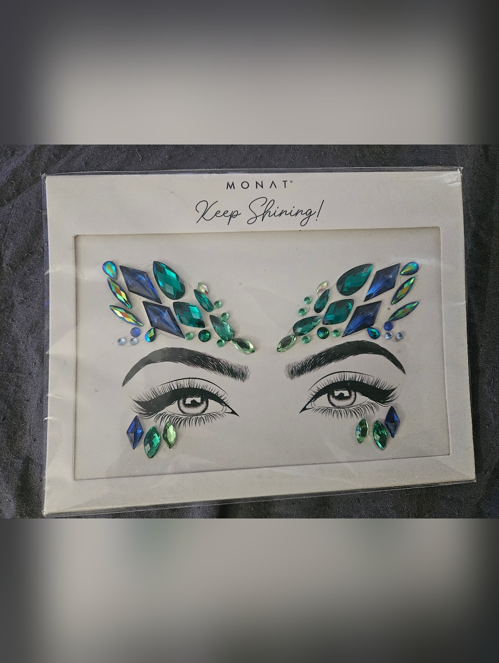 MONAT Keep Shining! Green & Teal Face Gem Stickers